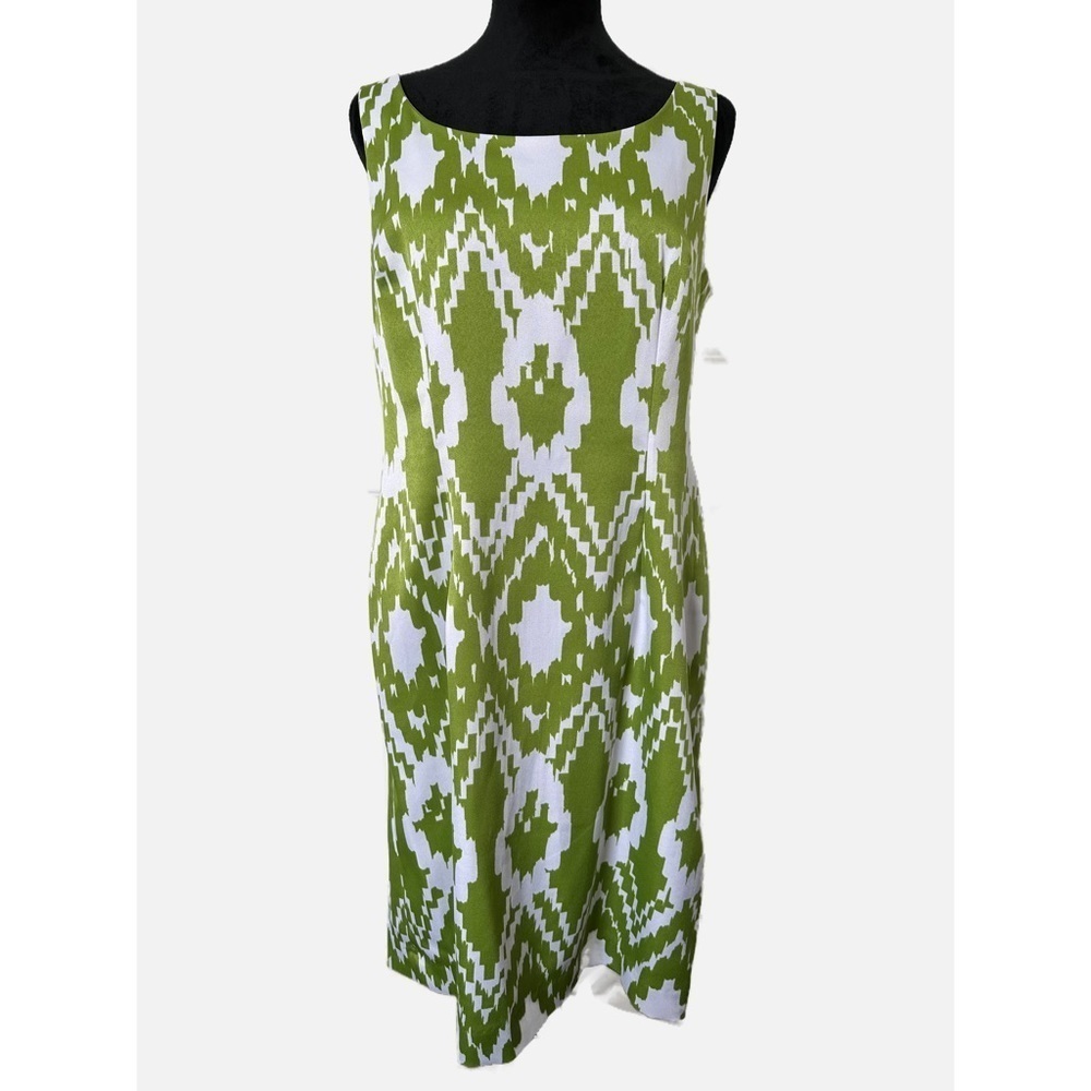 JESSICA Howard sleeveless pattern green dress in Large